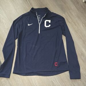 Nike Dark Blue Long Sleeve Pullover with White and Red Accents